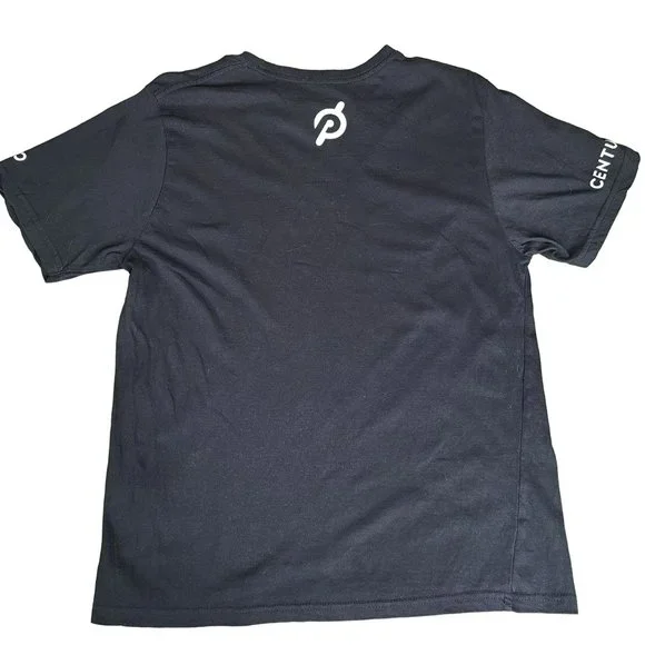 Peloton Shirt Adult Medium Black Short Sleeve Century 100% Cotton Cycling - Picture 3 of 7